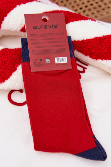Chaussettes de Noël pour hommes avec le Père Noël portant des lunettes, rouges et bleu marine 2