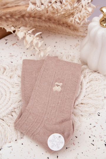 chaud Chaussettes Féminin Avec Vilna Nounours beige