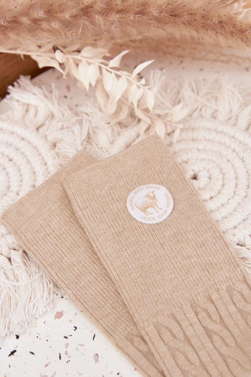 Długie INełniane Sokken Dames beige