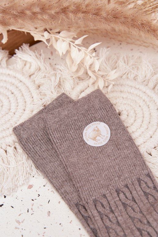 Długie INełniane Sokken Dames grijs