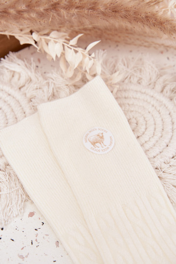 Długie INełniane Sokken Dames ivoor