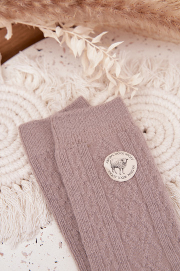 Chaussettes en laine pour femmes, couleur grise