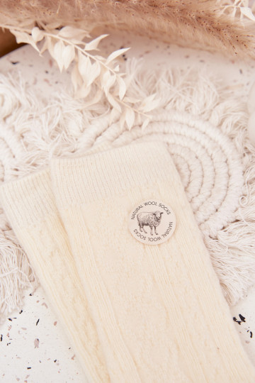 Chaussettes Féminin DANSełniane couleur ivoire