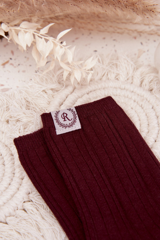 Katoenen sokken met strepen Dames bordeaux