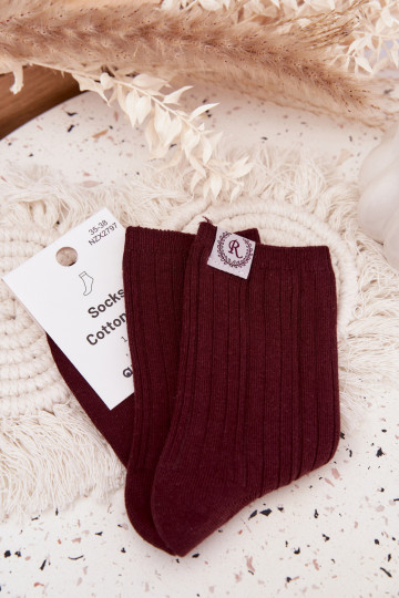 BaumZuollsocken mit Streifen Feminin Burgund 2