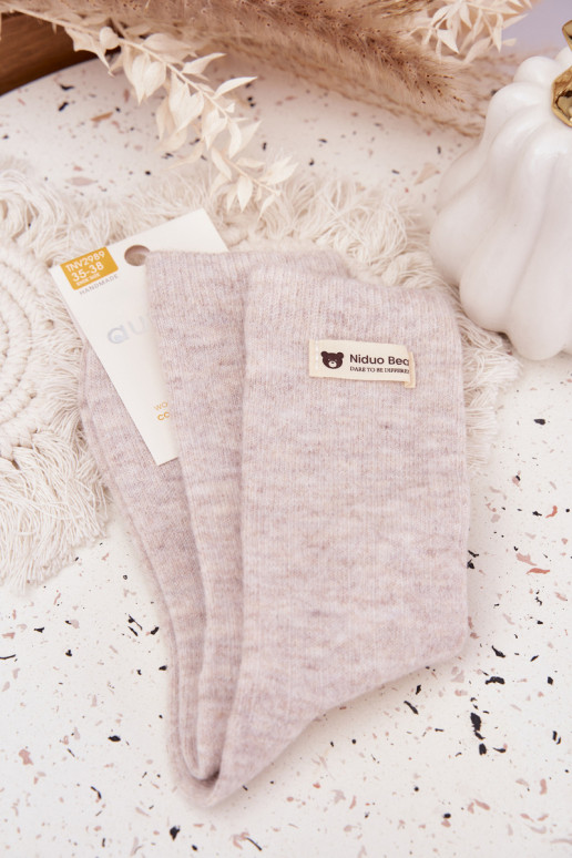 chaud DANSełniane Chaussettes FémininActivészyÀką beige