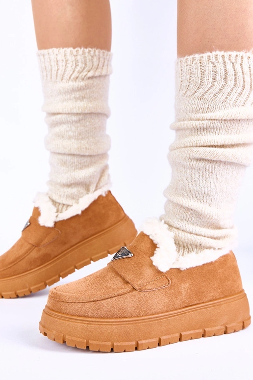 Mocassins bruns sur plateforme avec...