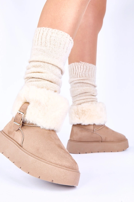 Bottes de neige sable foncé avec...