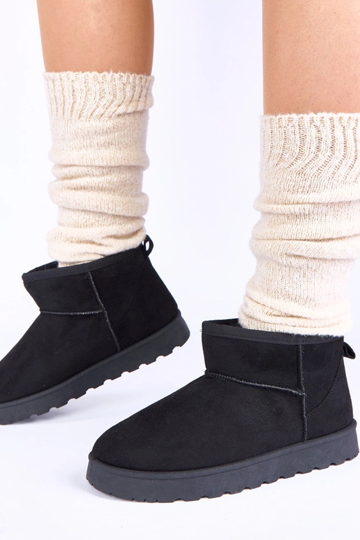 Schwarze Schneestiefel mit Fell Roelle