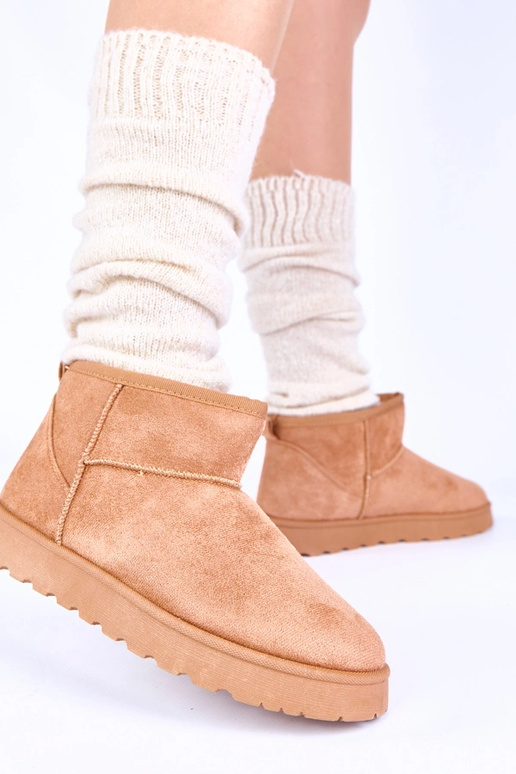 Bottes de neige brunes avec fourrure...