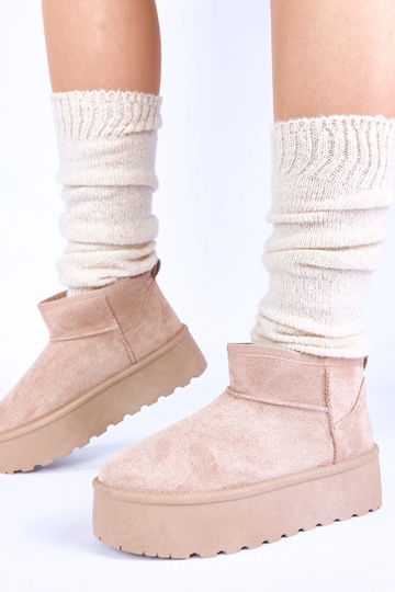 Sandfarbene Schneestiefel... 2