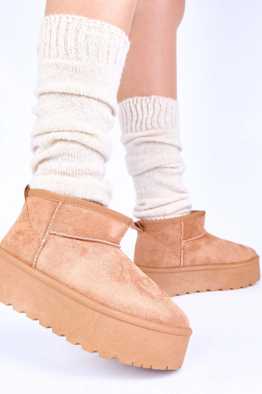 Rote Plattform Schneestiefel mit...