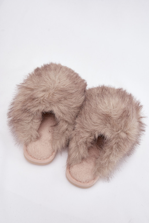 met bont Slippers Dames beige Iseline