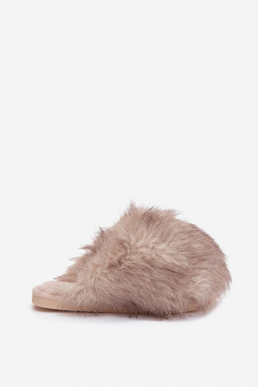 met bont Slippers Dames beige Iseline