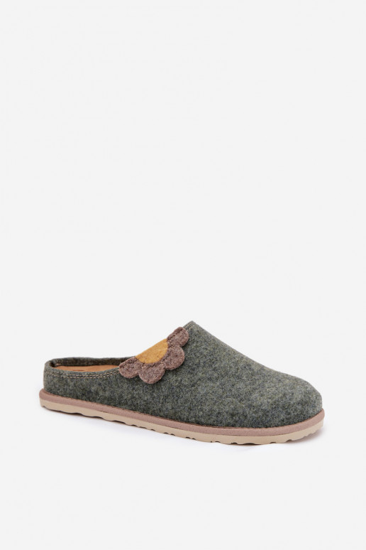 Slippers Dames Met een bloem Inblu CS000043 groene kleur