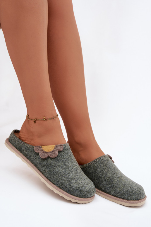 Slippers Dames Met een bloem Inblu CS000043 groene kleur