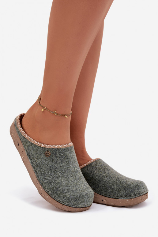 Schuhe hausgemacht Hausschuhe Feminin Inblu ED000031 grüne Farbe