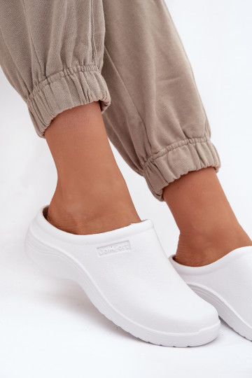 Pantoufles légères Chaussons Sabots Féminin couleur blanche Parissa