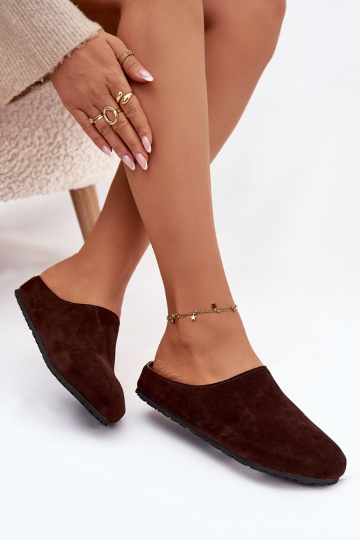 Hausschuhe Femininaus Öko-INildlederu CzekoladoZue Kalvess