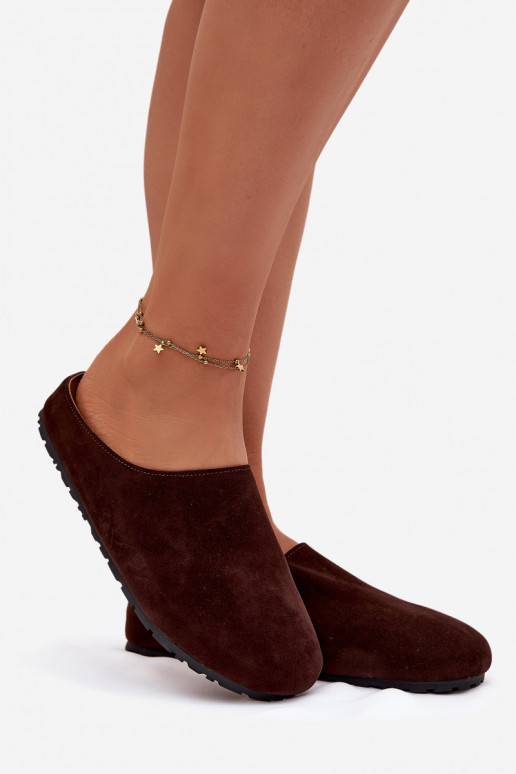 Slippers Damesvan eco-suèdeu CzekoladoIne Kalvess