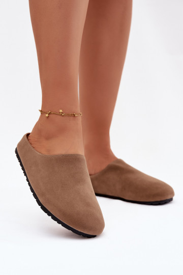Khaki dames slippers van kunstsuède Kalvess 2