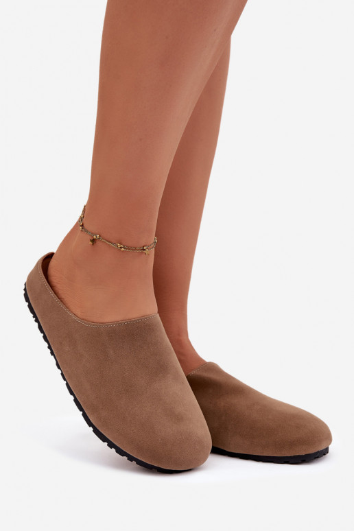 Hausschuhe Femininaus Öko-INildlederu Khaki-Farbe Kalvess