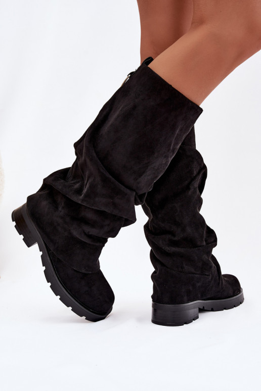 Bottes chaudes Un modèle convaincant Avec un haut frisé couleur noire Ilvessa