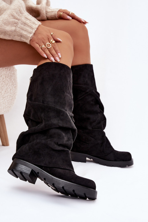 Bottes chaudes Un modèle convaincant Avec un haut frisé couleur noire Ilvessa