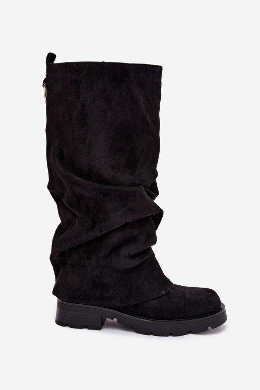 INarme Stiefel Ein überzeugendes Stilvollll Mit gekräuseltem Oberteil schZuarze Farbe Ilvessa