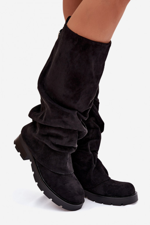 INarme Stiefel Ein überzeugendes Stilvollll Mit gekräuseltem Oberteil schZuarze Farbe Ilvessa