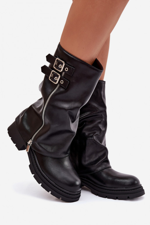 Bottes pour femmesDANSyÀiniętą CholeÀką réchauffer avec boucles couleur noire Salarie