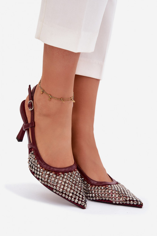 chaussures à talons hauts avec des rivets Bourgogne Selinna