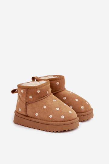 Kindliche Schneestiefel mit Blumenmotiv, braun, Gracina 2