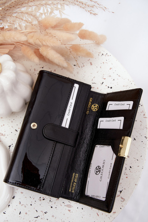 laqué Portefeuille femmeDrobinkami couleur noire Selavie