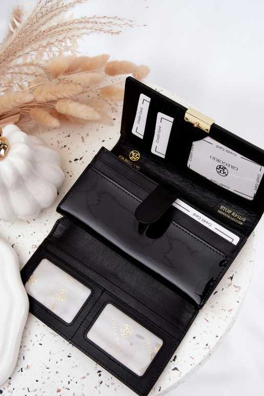 laqué Portefeuille femmeDrobinkami couleur noire Selavie