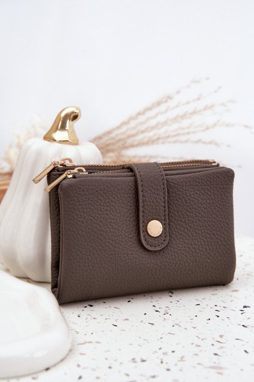 Portefeuille femme en cuir écologique couleur grise Ilissea