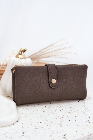 Damenbrieftasche aus Öko-Leder groß graue Farbe Gilessa