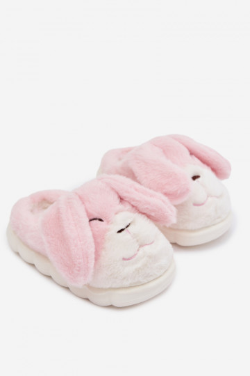Kinderen met bont Slippers Konijntjes roze Farnise