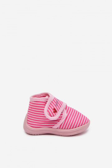 Slippers Kinderen met zelfklevende bevestigingsmiddelen met strepen roze Lavelle 2