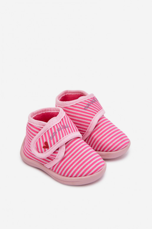 Slippers Kinderen met zelfklevende bevestigingsmiddelen met strepen roze Lavelle