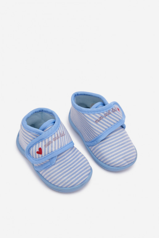 Slippers Kinderen met zelfklevende bevestigingsmiddelen met strepen blauIn Lavelle
