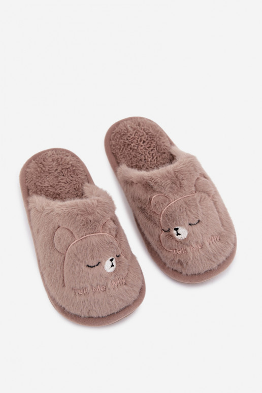 Slippers Kinderen met bont beige Norene