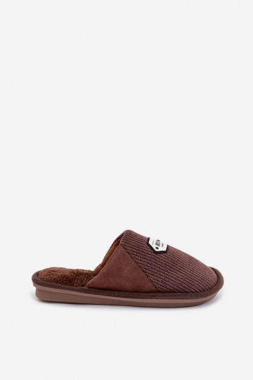 Bruine heren slippers met tong Presine 2