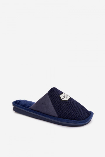 Donkerblauwe heren slippers met tong Presine