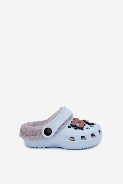 LichtgeInicht pantoffels Slippers Kinderen opInarmen met bont erinPrzypinkami lichtblauIn Cerelle