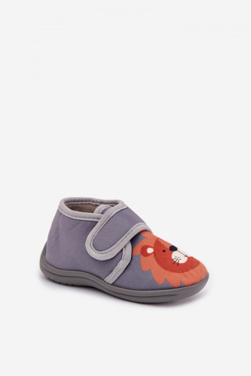 Kinderen grijze slippers met klittenband „Katline"