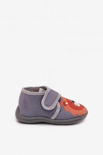 Kinderen grijze slippers met klittenband „Katline" 2