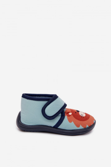 Kinder blaue Hausschuhe mit Klettverschluss „Katline" 2