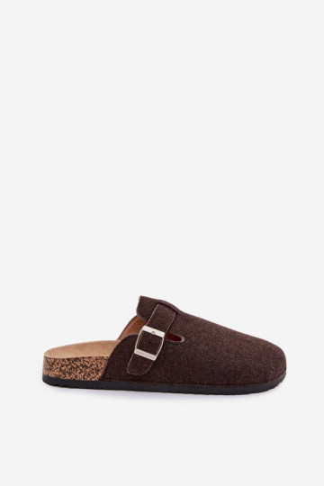 Heren bruine slippers met gespen „Luvan" 2