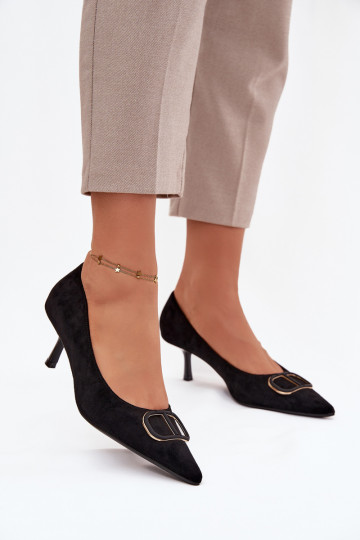 Damen High Heels mit dekorativen Details, schwarz Amelora